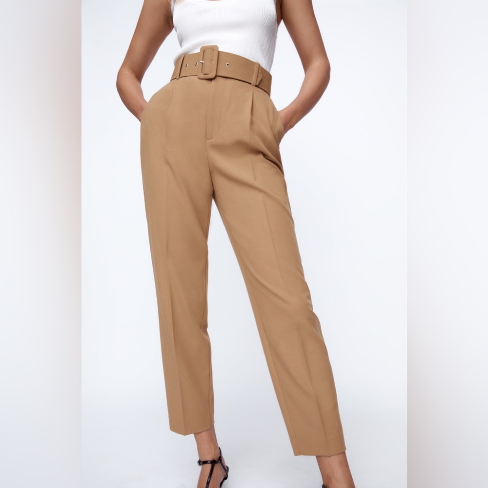 Zara High Waist Trousers With Belt